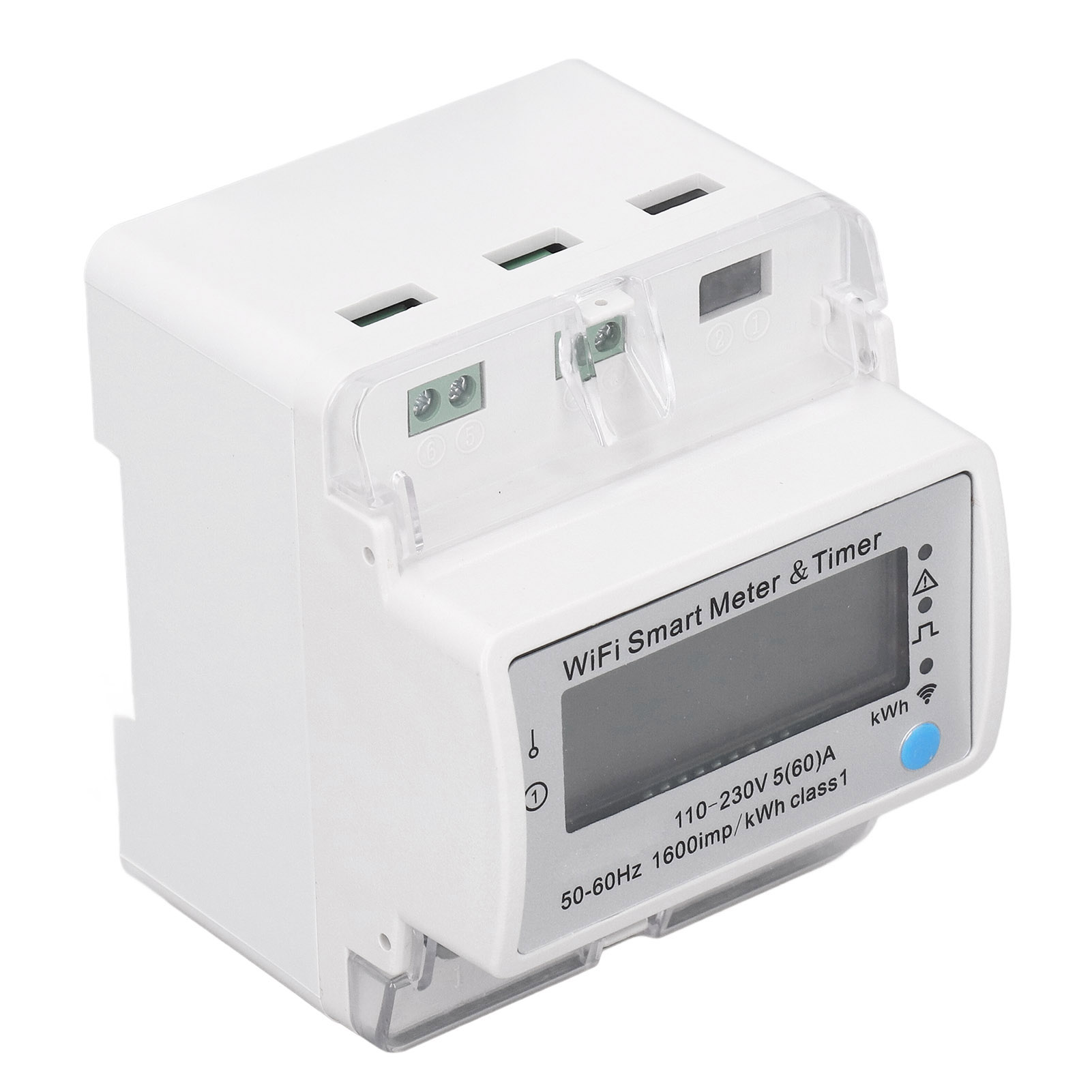 Intelligenter Energiezähler Mit Din-schienen-digitalanzeige, Wlan-fähig, Intelligenter Energiemonitor, Schalter, 110–230 V Wechselstrom