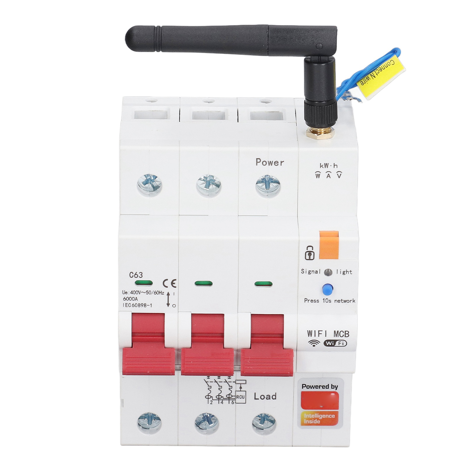 Wlan-mess-leistungsschalter 3p 63a Fernbedienung Zeitschaltuhr Intelligenter Fehlerstromschutzschalter Ac400v