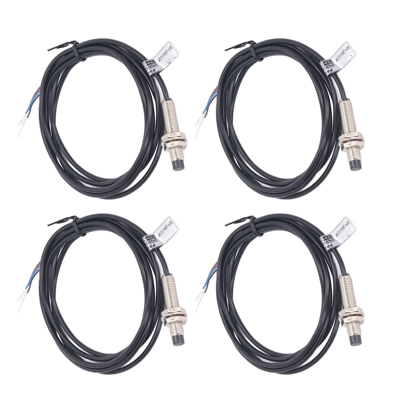 4er-set Induktiver Näherungsschalter, 2 Mm Erfassungsabstand, Pnp-gleichstrom, 3-adrig, Schließerkontakt, 6–36 V Dc