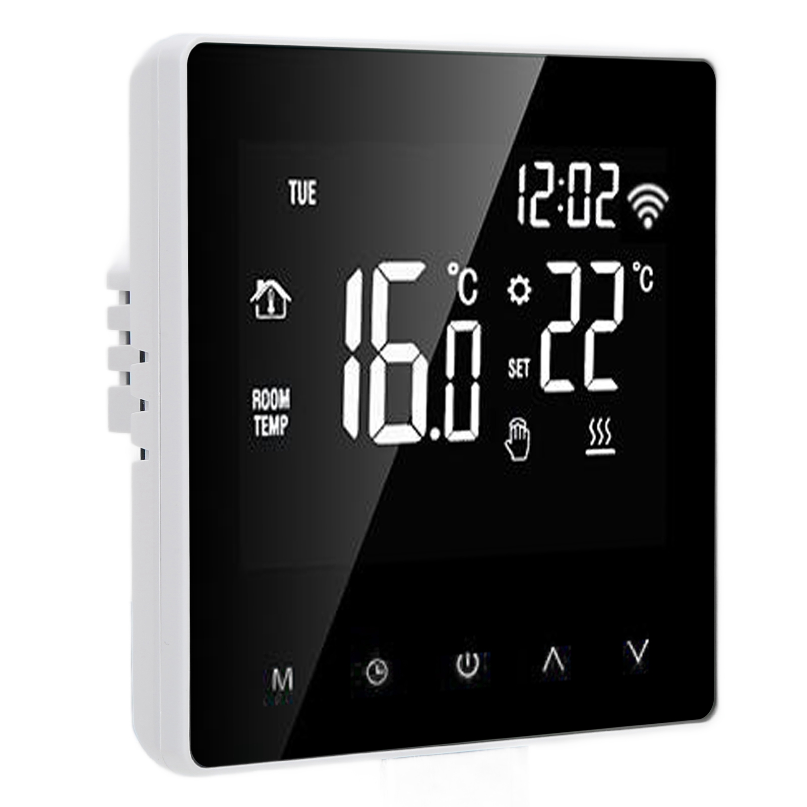 Me81h Intelligenter Wlan-lcd-thermostat Für Fußbodenheizung, Wandboiler, Elektrischer Fußbodenheizungsthermostat Für Tuya Ac230v, Weißes Display, Weiße Tasten, 3 A