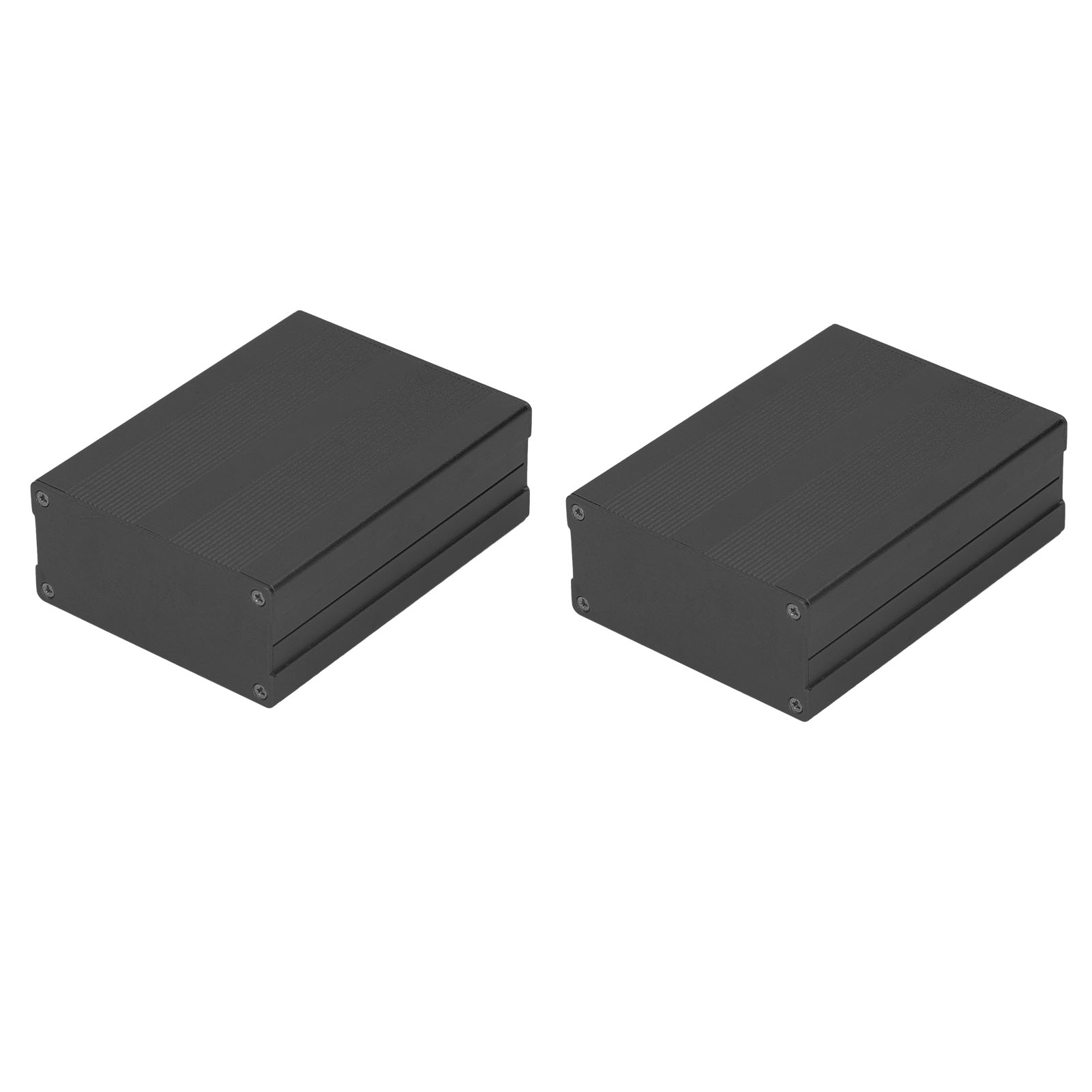Elektronik-projektgehäuse, Geteilte Ausführung, Oberfläche Sandgestrahlt, Oxidiert, Aluminiumlegierung, Stromverteilergehäuse, Schwarz