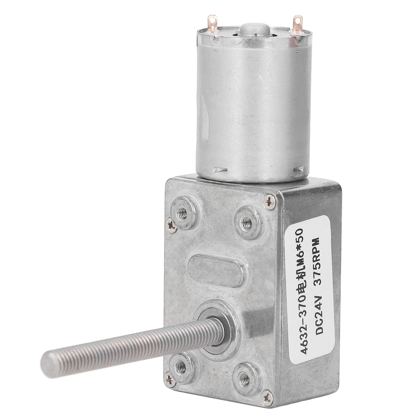 375 U/min Schneckengetriebemotor (gleichstrom), Selbsthemmend, Untersetzungsgetriebe, 24 V Dc, M6x50 Mm Gewinde