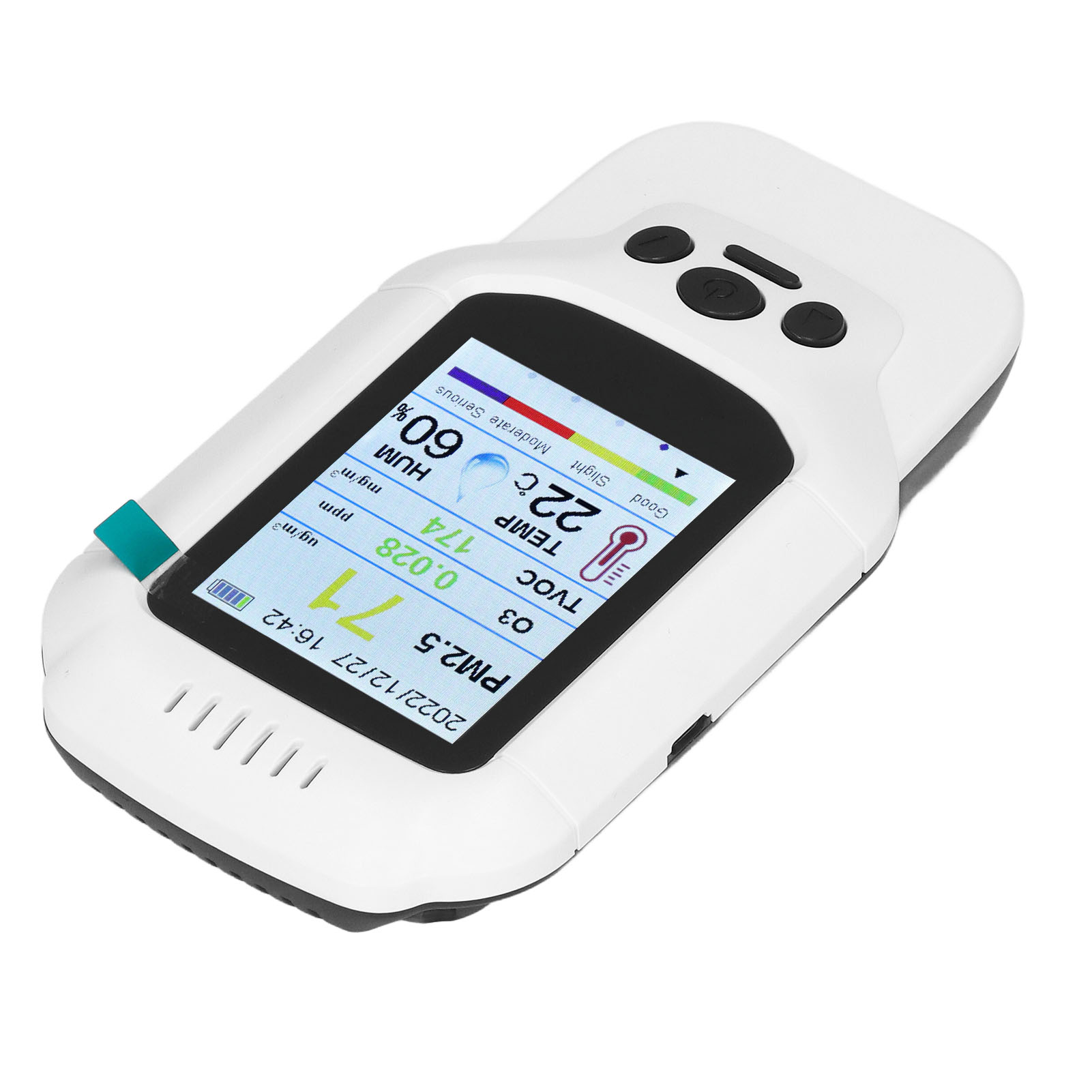 Ozondetektor 7 In 1: Messung Von O3, Ozonkonzentration, Pm2,5, Pm1,0, Pm10, Temperatur, Luftfeuchtigkeit, Tvoc Und Luftqualität