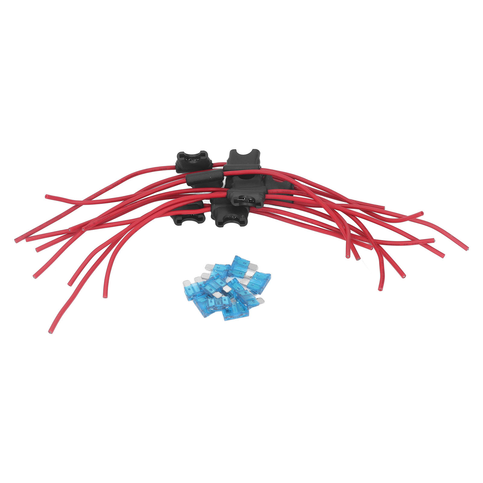 10 Sätze Kfz-sicherungen Und -halter, Inline-kfz-sicherungen, Sauerstofffreier Kupfer-flachsicherungshalter Mit Kabelbaum, 14 Awg-kabelbaum, 20-a-sicherung
