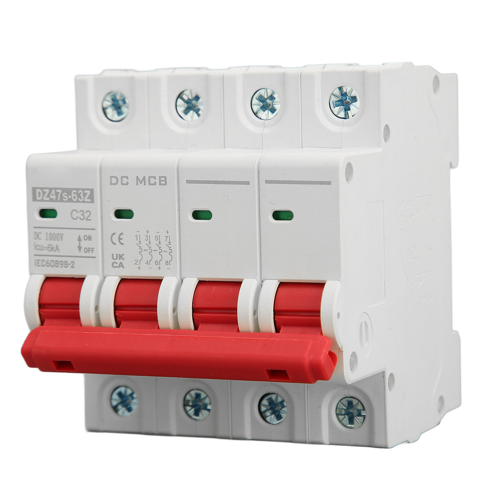 4-poliger Dc-miniatur-leistungsschalter, Elektromagnetisches System, Schnelle Auslösung, Hohe Sicherheit, Pv-luftleistungsschalter, 1000 V, 32 A