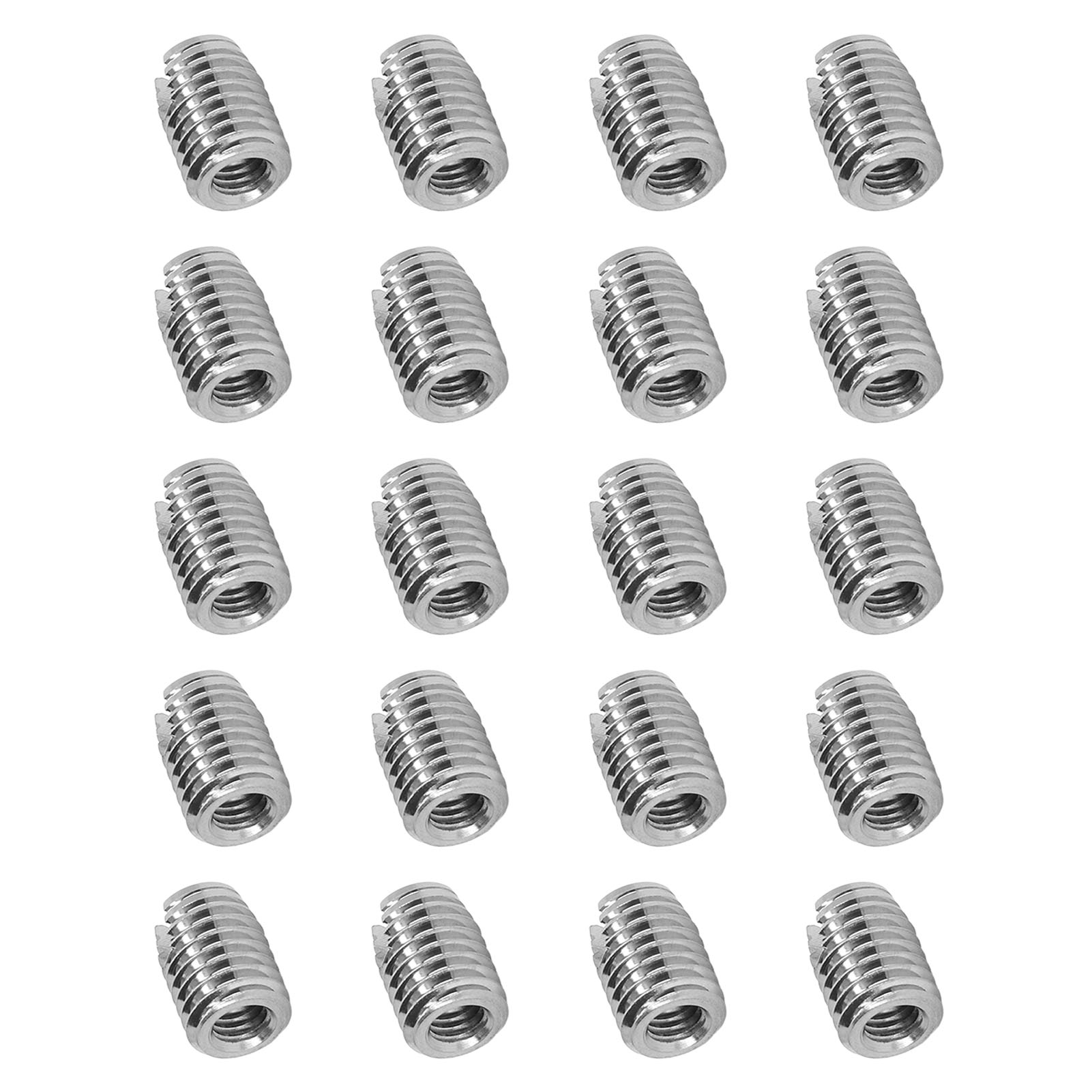 20 Stück Gewindeeinsätze M6x1,0 M10x1,5 L14mm 302 Edelstahl, Geschlitzt, Selbstschneidend