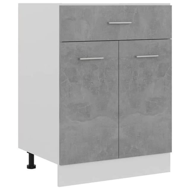 vidaXL Schubunterschrank Betongrau 60x46x81,5 cm Holzwerkstoff 801232