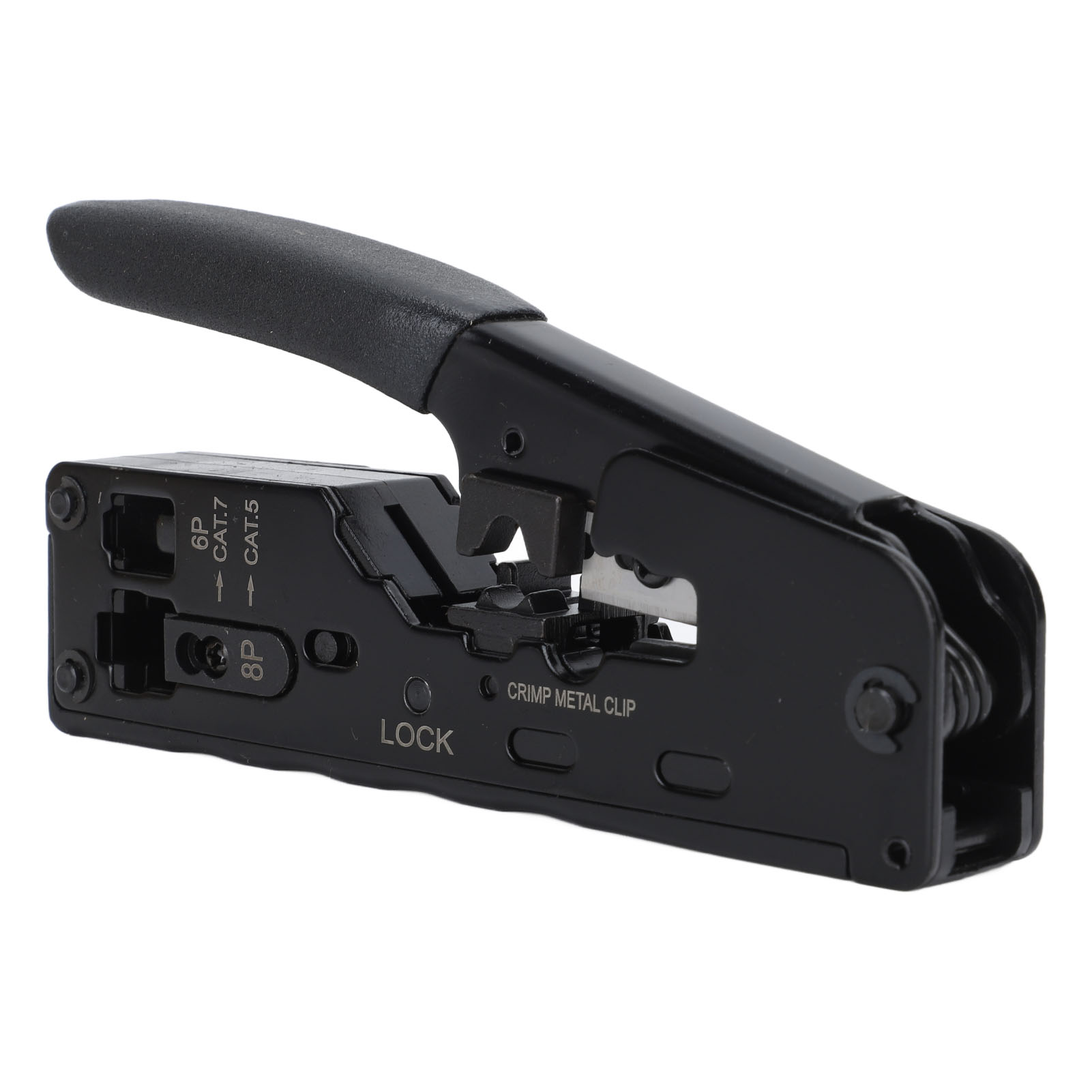 Rj45-crimpzange, Durchgangs-ethernet-crimpzange Für Cat5, Cat5e Und Cat6 Mit Netzwerkkabeltester Und Abisolierzange