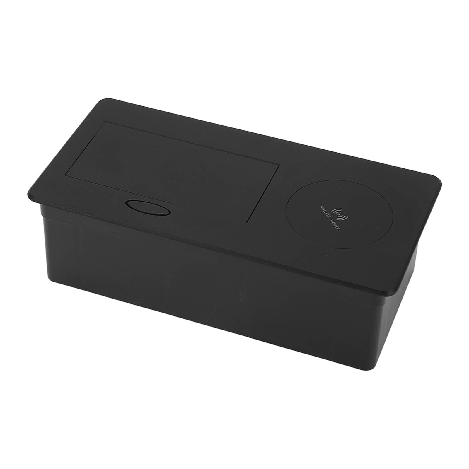 Schwarze, Integrierte Tischsteckdose Mit Kabelloser Ladefunktion, Kabellos, 2-polige Steckdose, Ac 250 V