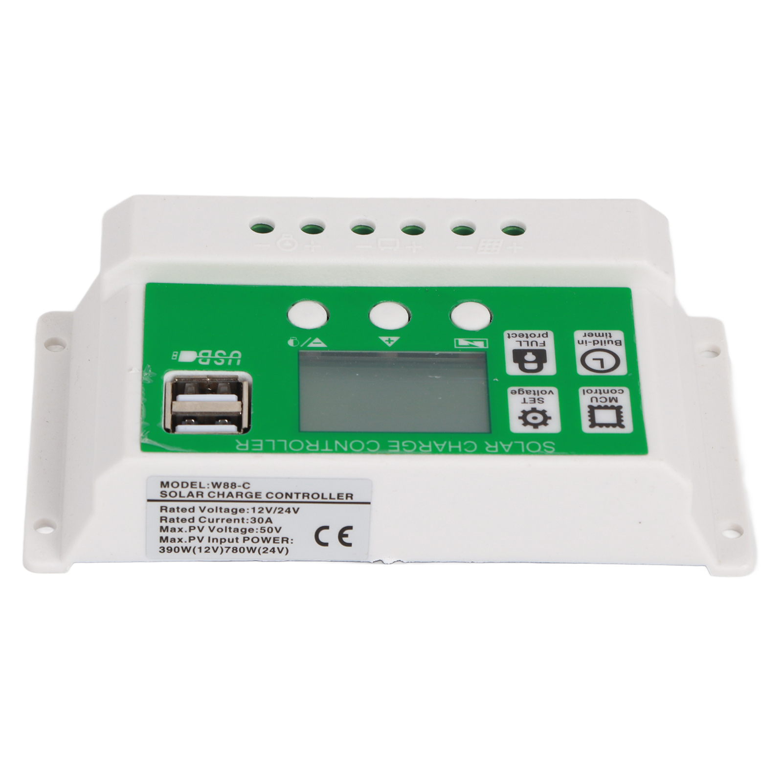 Pwm-solarladeregler Mit Automatischer Erkennung, Zwei Usb-anschlüssen Und Pv-kabel Für Den Heimgebrauch (24 V, 12 V, 30 A)