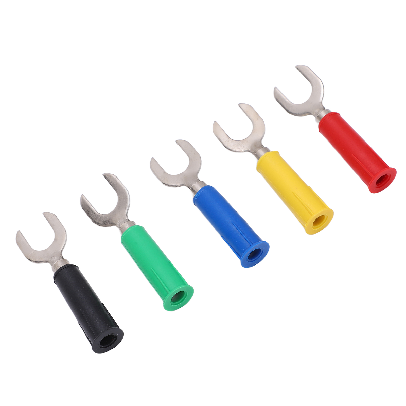 10 Stück Gabel-flachsteckverbinder, 8 Mm / 0,3 Zoll, U-förmig, Messing, Pvc-optik, 4 Mm / 0,2 Zoll Loch, Y-förmiger Bananenstecker