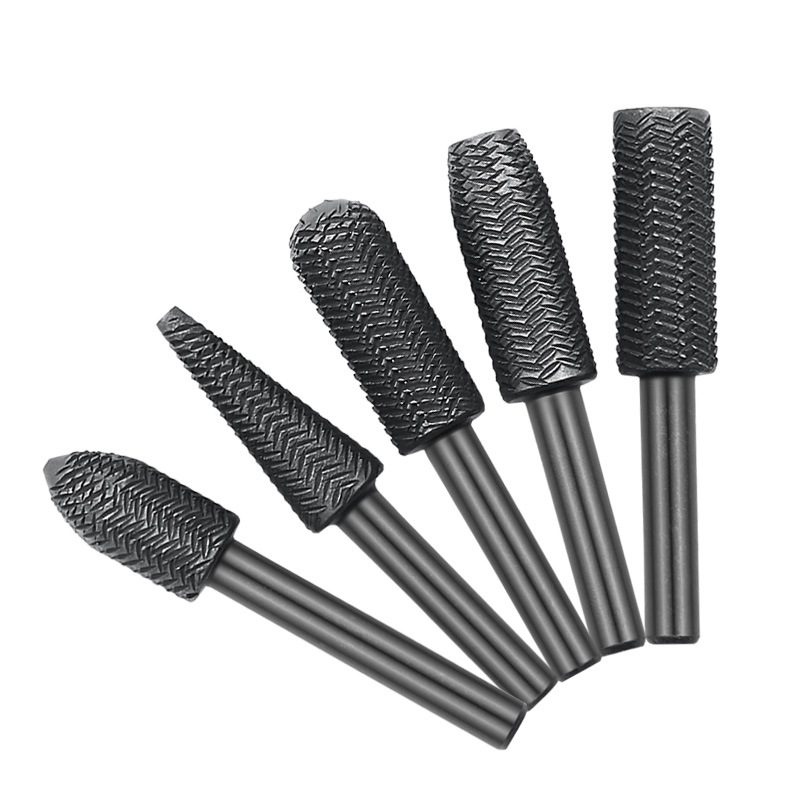 Set Mit 5 Rotierenden Metallbohrern Zum Schnitzen, Schleifen Und Formen Von Stahl, Mit 6 Mm Schaftdurchmesser Und Aus Hochgeschwindigkeitsstahl