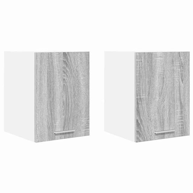 vidaXL Hängeschrank mit Tür 2 Stk Grau Sonoma und Weiß 30 x 31 x 40 cm 884125
