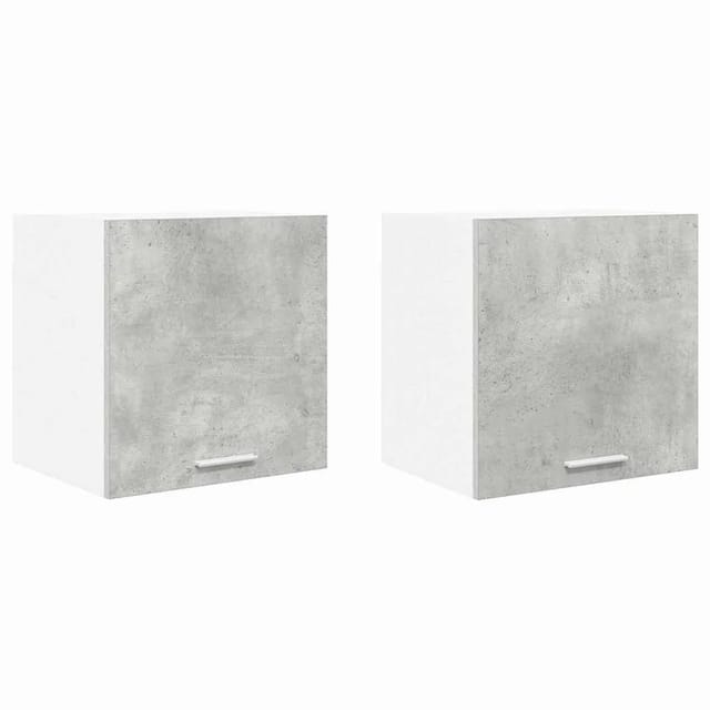 vidaXL Hängeschrank mit Tür 2 Stk Betongrau und Weiß 40 x 31 x 40 cm 884137