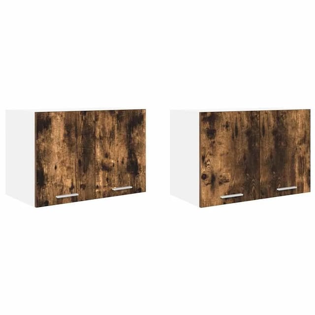 vidaXL Hängeschrank 2 Stk Geräucherte Eiche und Weiß 60 x 31 x 40 cm 884171