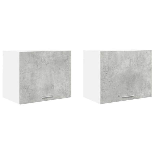 vidaXL Hängeschrank mit Tür 2 Stk Betongrau und Weiß 50 x 31 x 40 cm 884153