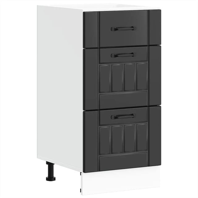 vidaXL Küchenunterschrank Lucca Schwarz Holzwerkstoff 854231