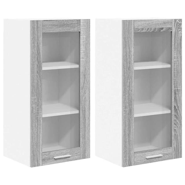 vidaXL Hängeschrank 2 Stk Graues Sonoma 40 x 31 x 80 cm Holzwerkstoff 884309