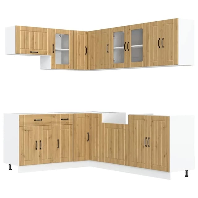 vidaXL 11 Tlg Küchenschrank-Set Lucca Artisan-Eiche Holzwerkstoff 3314900