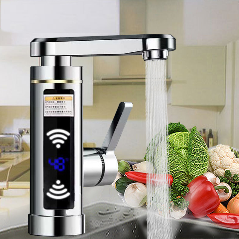 Elektrischer Sofort-wasserhahn – Digitale Led-anzeige – Verstellbarer Winkel – Integrierter Wassererhitzer – Direkter Anschluss Für Küche Und Bad