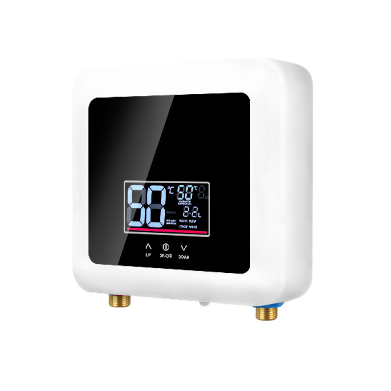 Mini-elektro-durchlauferhitzer 7500w, Tanklos, Led-anzeige, Wandthermostat, Modus-/leistungseinstellungen.