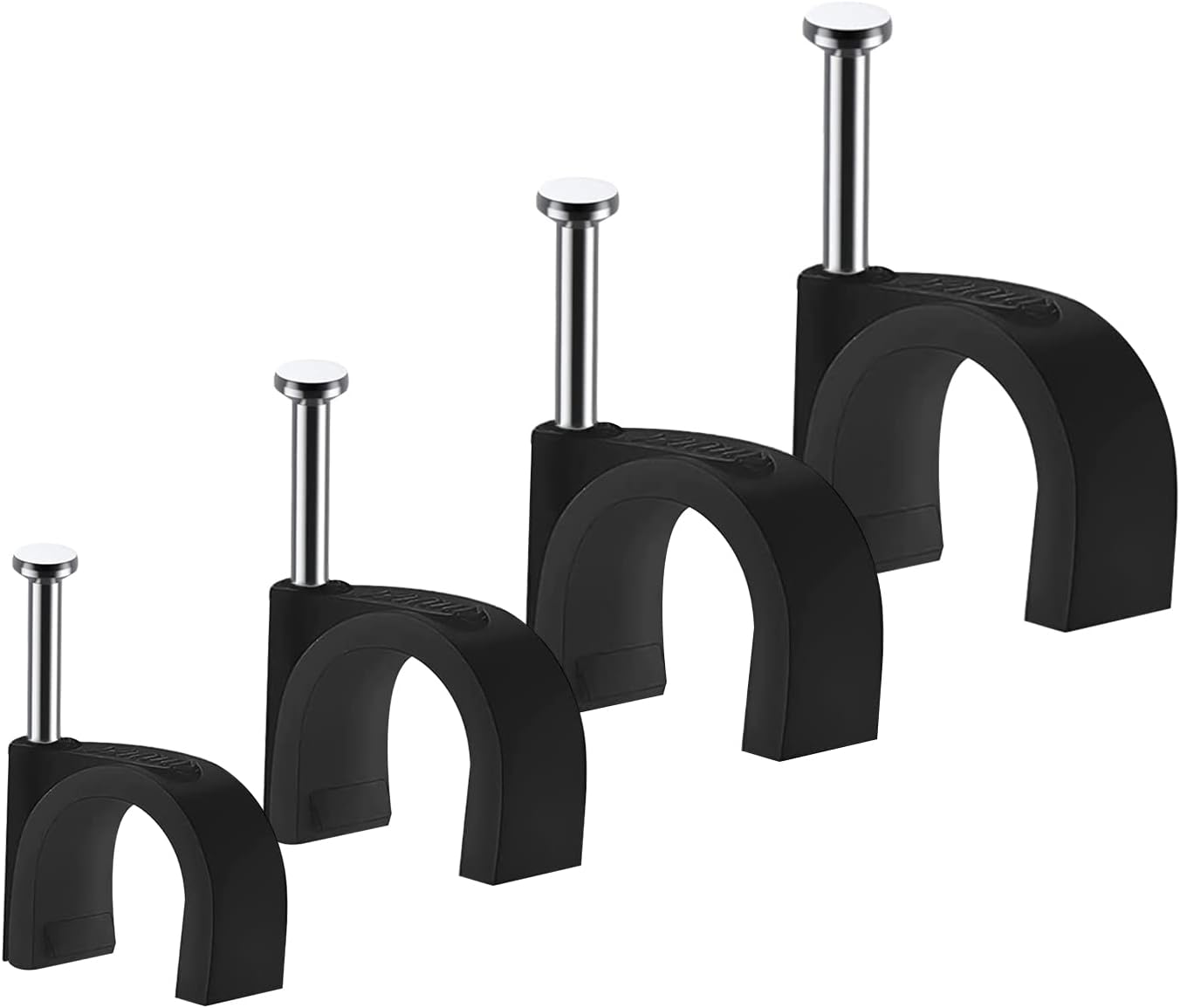 400er-pack Kabelclips, Kabelbinder, 4 Mm, 6 Mm, 8 Mm, 10 Mm, Schwarz Kabelorganisator, Kabelbefestigung, Robuste Kabelclips, Kabelmanagement