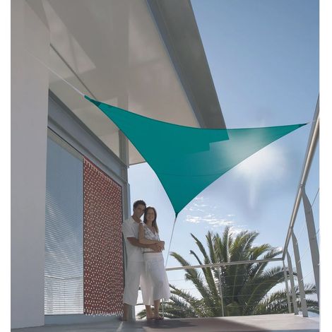 Serenity Dreieckiges Sonnensegel – 5 X 5 X 5 M – Entenblau – Jardiline