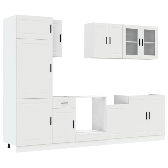vidaXL 8 Tlg Küchenschrank-Set Porto Weiß Holzwerkstoff 3314811