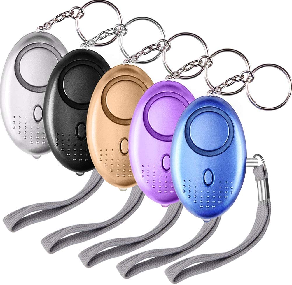 Alarme Personnelle, 5 Pièces 140db Porte Cle Alarme D'Urgence Avec Torche Anti Agression Avec Lumière Led For Femmes, Enfants, Personnes Âgées