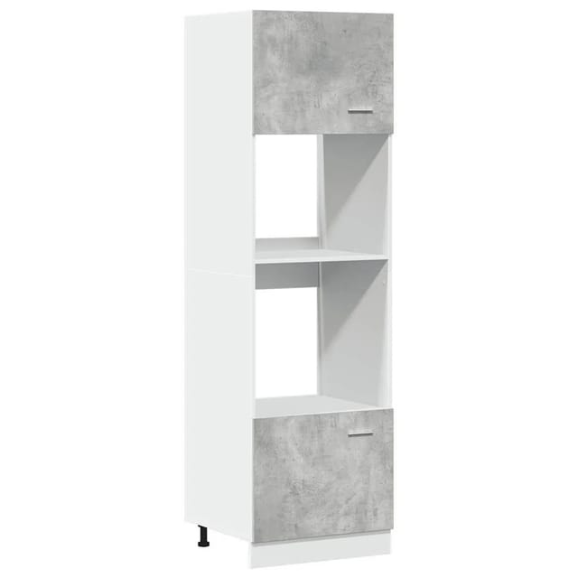 vidaXL Mikrowellenumbauschrank Lyon Betongrau 60x57x207 cm Holzwerkstoff 856127