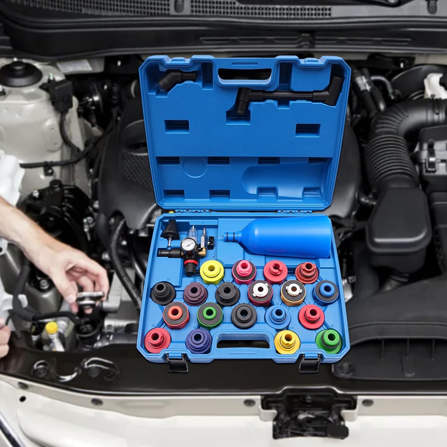 Öl Einfülltrichter Satz Motoröl Nachfüllset Motoröl Trichter 24pcs Motoröl Wechselset Nachfüllwerkzeug Kunststoffausführung Einfülltrichter Drehbarem Winkelarm