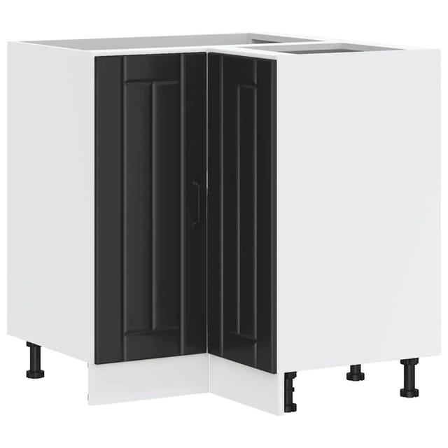 vidaXL Küchen-Eckunterschrank Lucca Schwarz Holzwerkstoff 853748