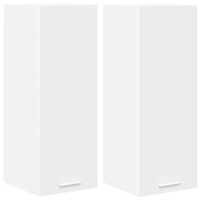 vidaXL Hängeschrank mit Tür 2 Stk Weiß 30 x 31 x 80 cm Holzwerkstoff 884243