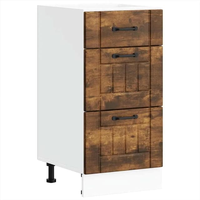 vidaXL Küchen-Unterschrank Lucca Räuchereiche Holzwerkstoff 854235