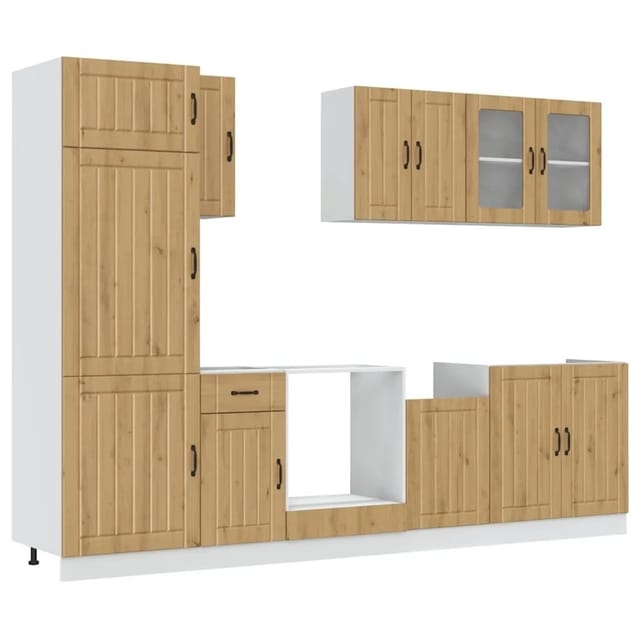 vidaXL 8 Tlg Küchenschrank-Set Kalmar Artisan-Eiche Holzwerkstoff 3314810