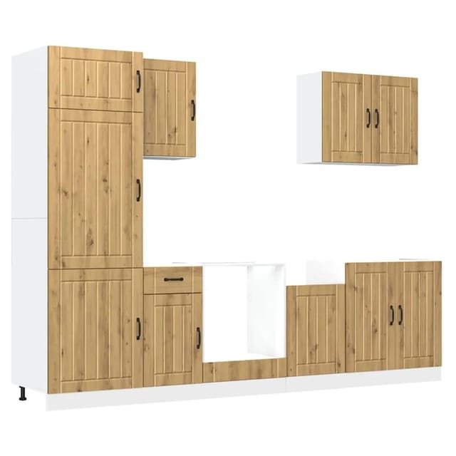 vidaXL 7 Tlg Küchenschrank-Set Lucca Artisan-Eiche Holzwerkstoff 3314780