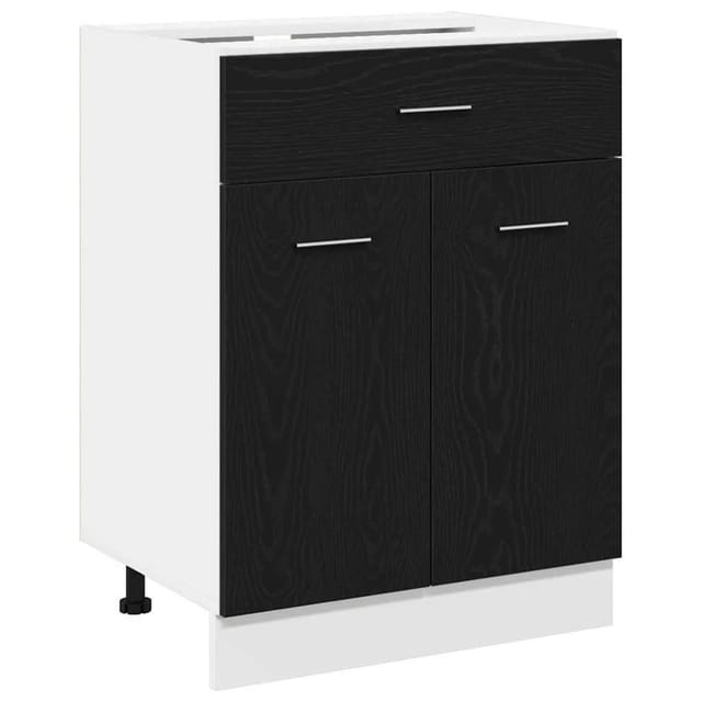 vidaXL Hängeschrank mit Regal Schwarz Eichen-Optik 60 x 46 x 81,5 cm 863267