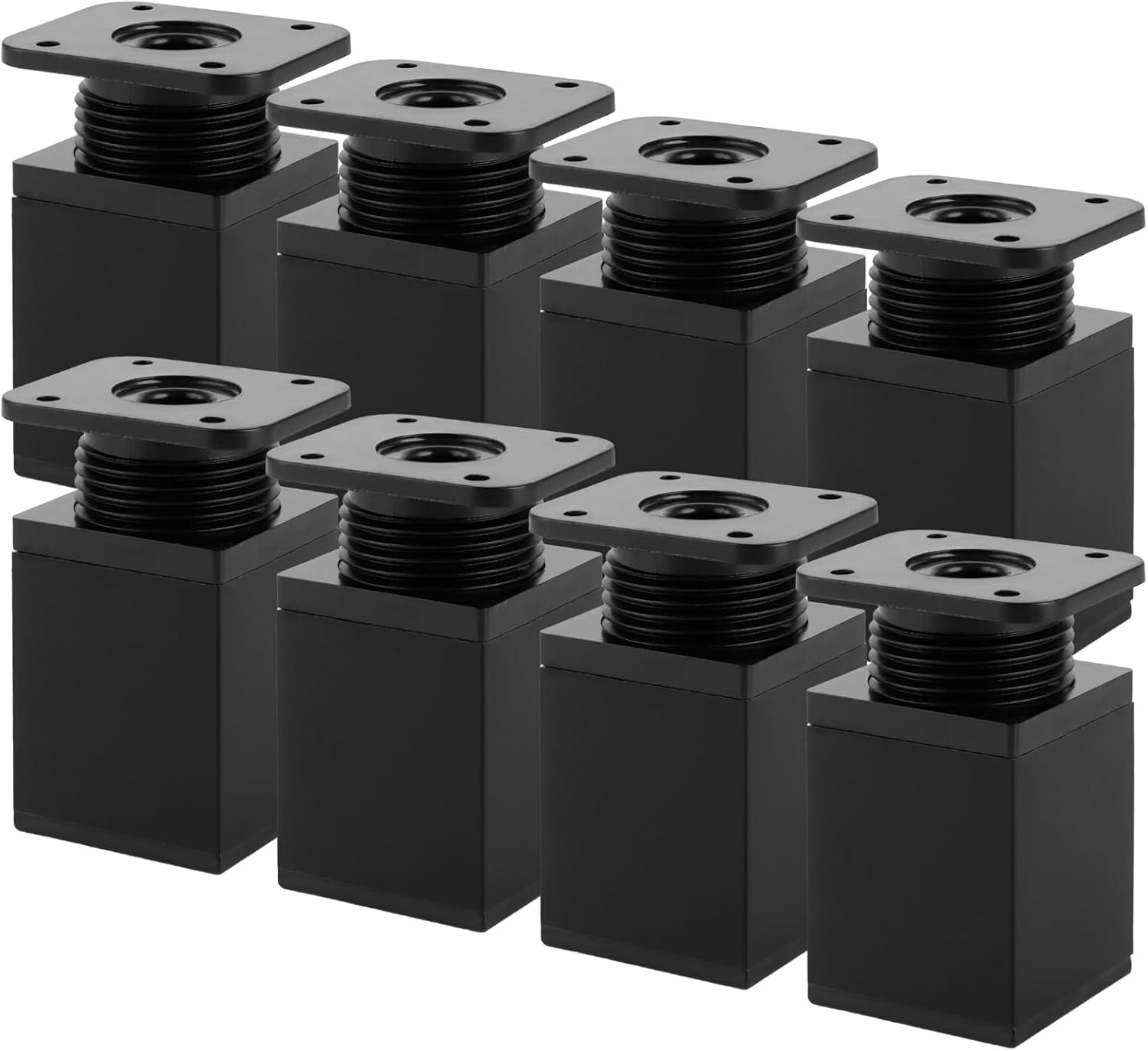 Ein Set Aus 8 Verstellbaren Möbelfüßen, 6 Cm Durchmesser, Schwarze Stahl-vierkantfüße Mit 32 Schrauben, Höhenverstellbar, Geeignet Für Sofas, Schränke, Betten Und Tische