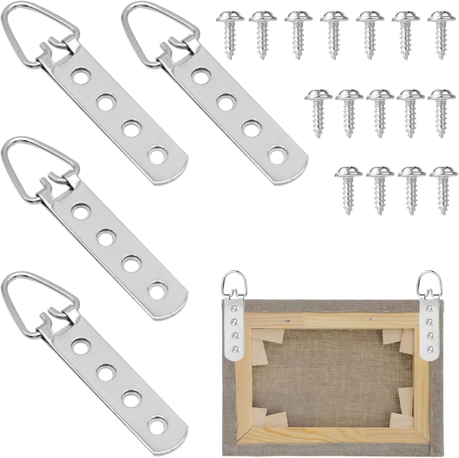 Set Mit 4 Stabilen Bilderrahmenhaken, Inklusive Schraubhaken, Geeignet Zum Aufhängen Von Bilderrahmen Und Kunstwerken