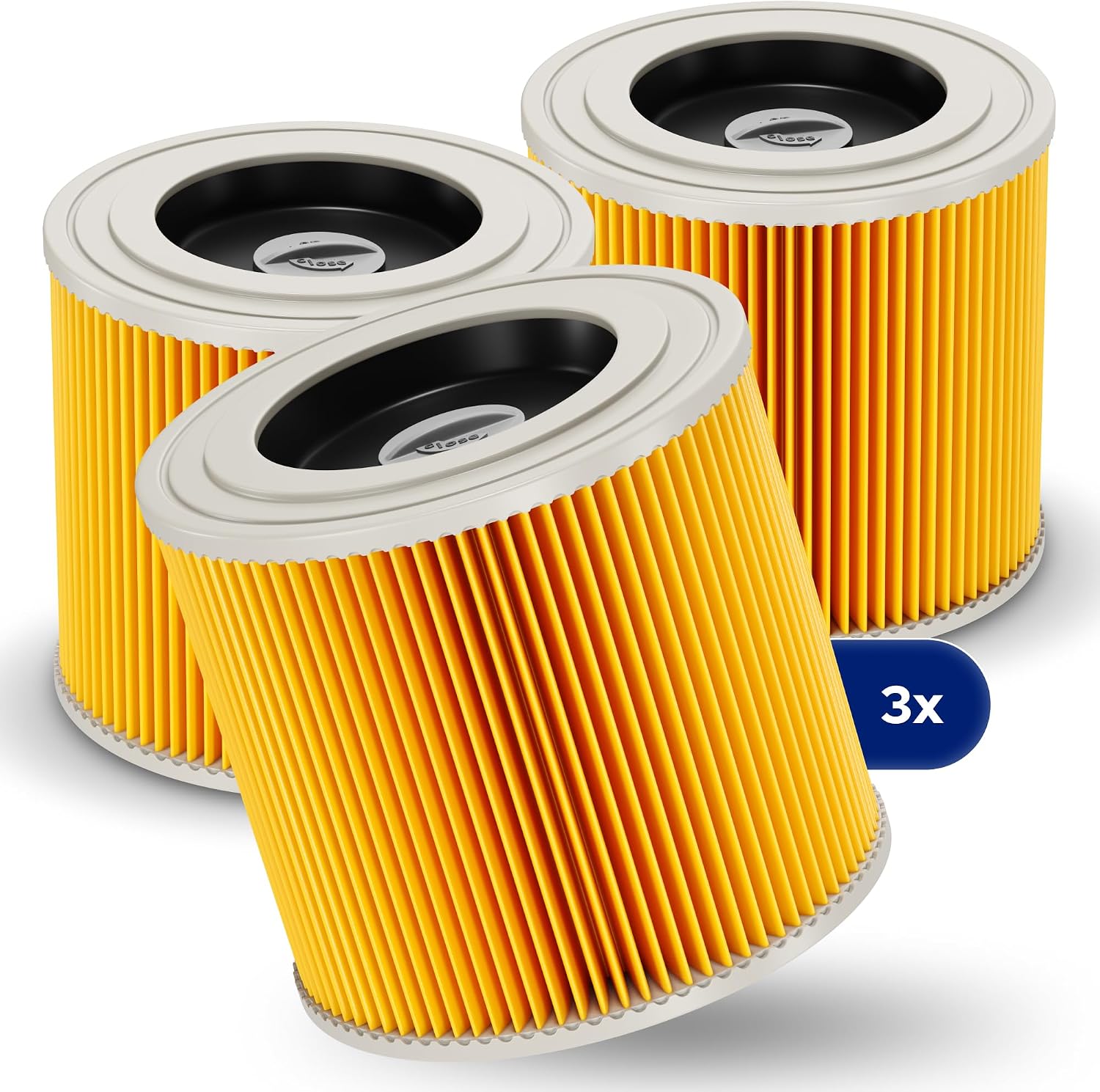 Filterkartuschen + 3 Ersatzbefestigungsschrauben – Kompatibel Mit Den Kärcher Staubsaugern Wd3 Premium, Wd2, Wd3, Wd 3 Mv3 Und Wd 3 P – Austauschbares Verlängerungsset