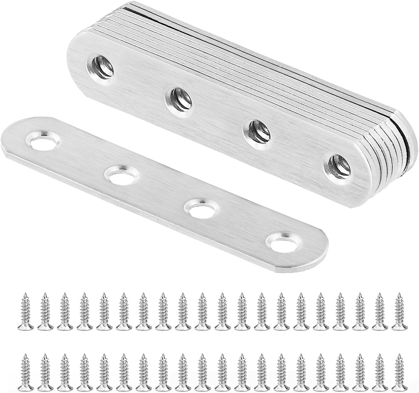 10-teiliges Montageset, Flache Und Gerade Montagehalterung, Montageplatte Aus Edelstahl, Möbelreparaturplatte