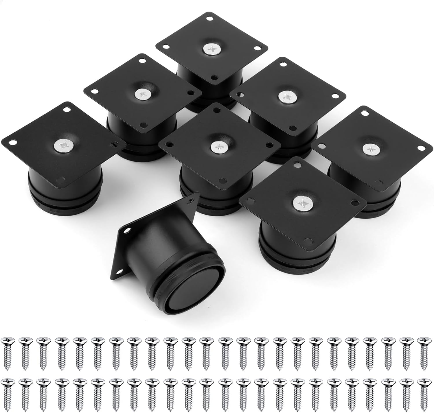 Set Mit 8 Möbelfüßen, 50 Mm Verstellbare Möbelfüße, Mit 48 Schrauben, Universell Verstellbare Bettfüße, Geeignet Für Stühle, Tische Und Andere Möbel