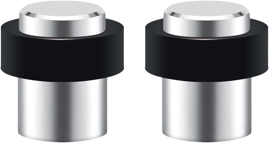 Set Mit 2 Türstoppern, 45 Mm Hoch, Türstopper Aus Edelstahl Mit Schrauben, Türpuffer