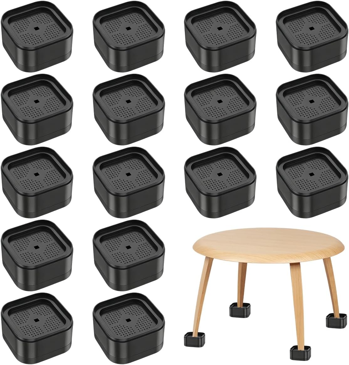 16 Stapelbare Möbelfüße, Rutschfest, 3,5 Cm Bettfüße, Waschmaschinenfüße, Sofas, Stühle, Betten Und Diverse Möbel