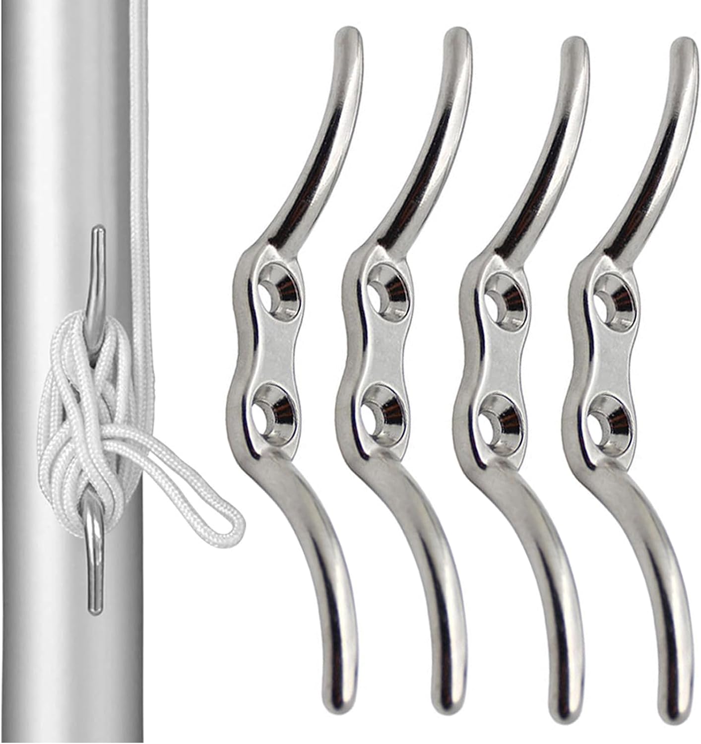Bootsklampe, Festmacherklampe, Seilklampe, Klampenhaken, Festmacherseilhaken Für Masten, Für Boote, Yachten, Fahnenmasten, Markisenleinen, Segelboote
