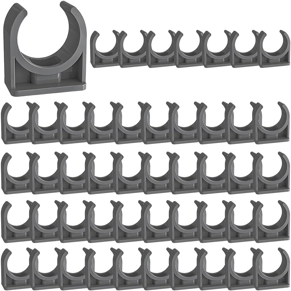 48-teiliges Schlauchschellen-set Für Kunststoffschläuche, Grau 25 Mm Innendurchmesser, Pvc, Rostfrei, Druckbeständig, Langlebig, Für Küche Und Bad