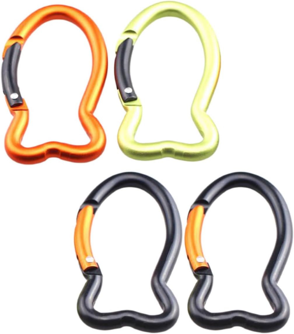 Set Aus Vier Fischförmigen Karabinern Aus Aluminiumlegierung, Verformungsbeständig, Geeignet Für Outdoor-aktivitäten Und Bergsteigen