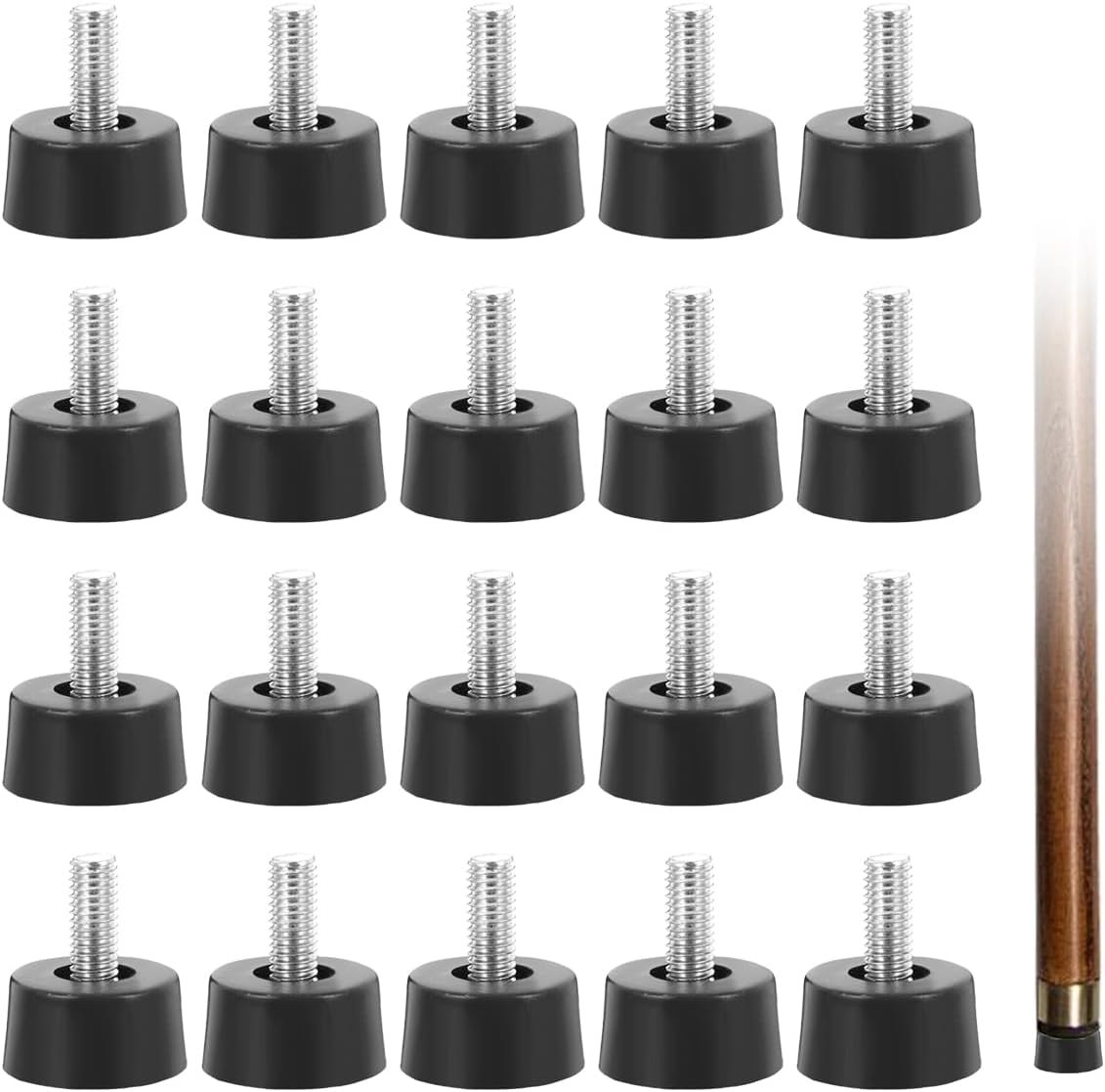 20 Verstellbare Möbelfüße, M5 X 20 Mm Schraubfüße Zum Nivellieren Bodenschutz Und Rutschfestigkeit, Basisdurchmesser 18 Mm, Für Tische, Stühle, Hocker, Möbelbeine, Schränke