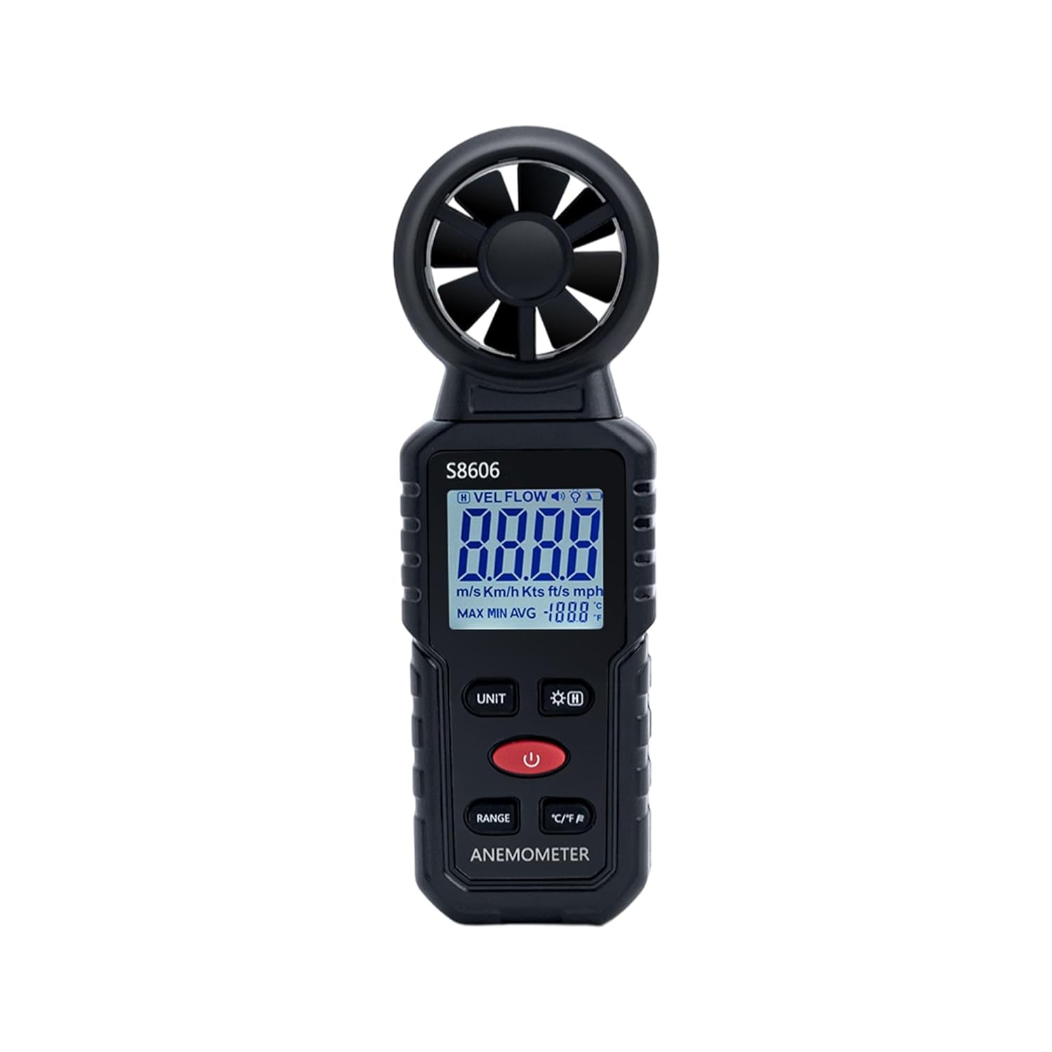 Dieses Tragbare 3-in-1-digitalanemometer Misst Windgeschwindigkeit, Windstärke Und Temperatur Und Ist Somit Ideal Für Navigation Und Flugbetrieb