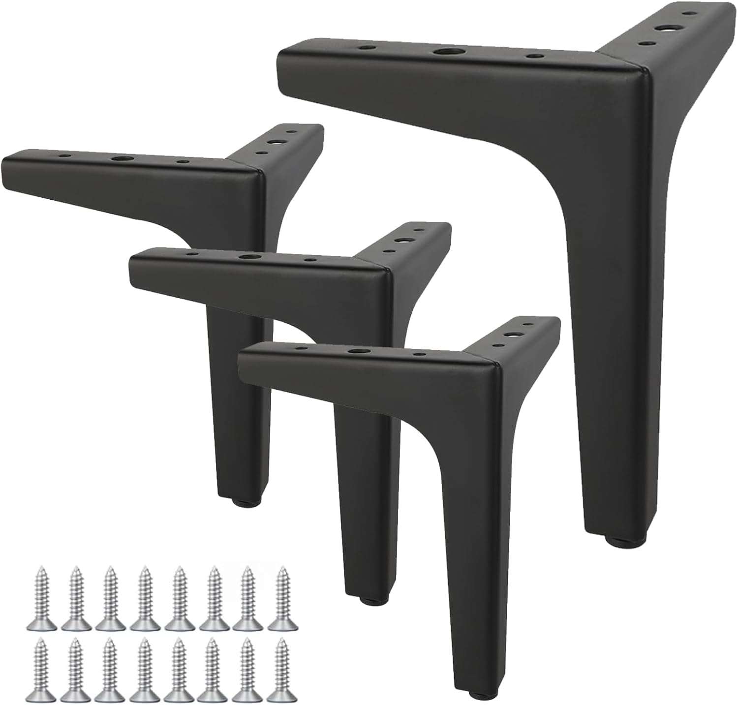 Vier Möbelfüße, Sofabeine, Tischbeine Aus Metall, Tischstützen, Mit Schrauben, Geeignet Für Sofas, Tv-ständer, Couchtische, Schränke Und Nachttische, 10 Cm (schwarz)